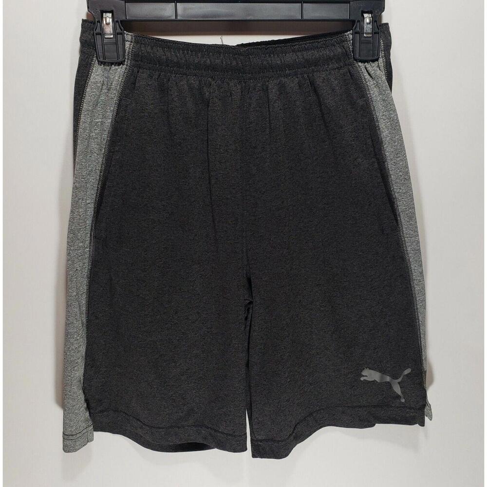 Mens Puma Gray Basketball Active Gym Soccer Shorts W/ Pockets‎ Size Small S
